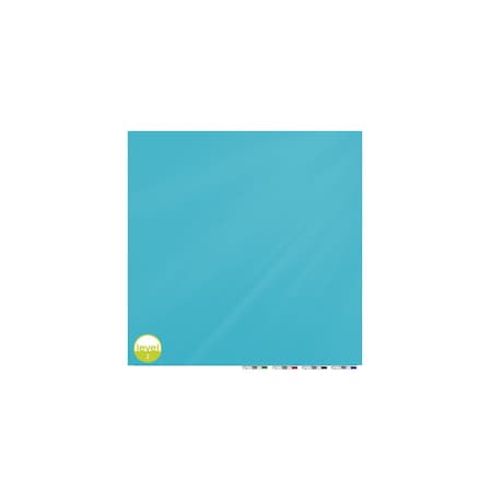 Ghent Magnetic Glassboard, 4Hx4 ft.W, 1/4", Blue, Glass, 48", 48", Blue ARIASM44BE